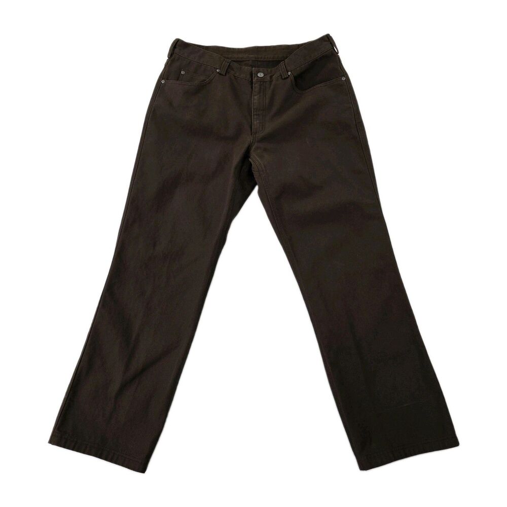 Duluth Trading Co Pants Mens 38x31 Brown Canvas Relaxed Fit Straight Workwear